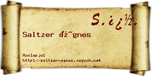 Saltzer Ágnes névjegykártya