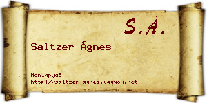 Saltzer Ágnes névjegykártya